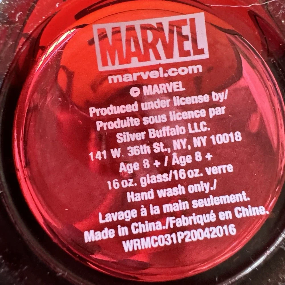 Marvel 16oz Drinking Glasses Set Of 4 Iron Man Hulk Spider-Man Captain America